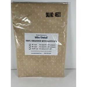MILES KIMBALL PLAID VINYL TABLECOVER WITH ELASTIC EDGE 48 ROUND NEW
